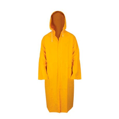 Impermeable Gabardina Larga con Capucha Ajustable con Cordón Amarillo T-G DERMACARE I-4249