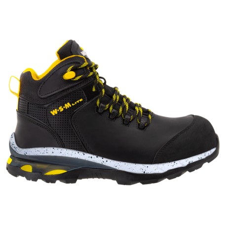 Bota De Protección Ergolite Tipo Borceguí Color Negro WSM AEROLITE